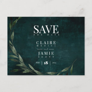 Save the Date, Classic Green Holiday Postcard Feiertagspostkarte
