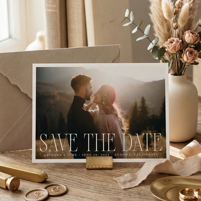 Save The Date Classic Overlay Photo Wedding (Créateur téléchargé)