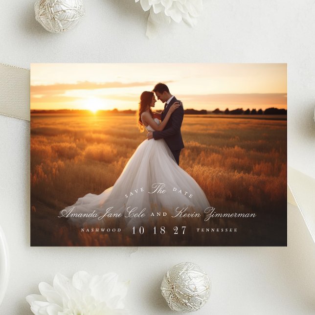 Save The Date Classic Sage Green Names Photo QR Code Site Web (Créateur téléchargé)