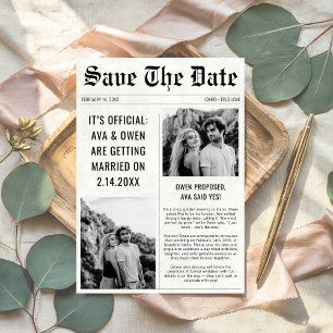Save The Date Classique Moderne 2 Photo Mariage Style journal