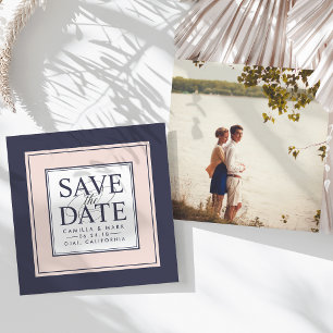 Save The Date Classique moderne   Blush et Navy Enregistrer la d