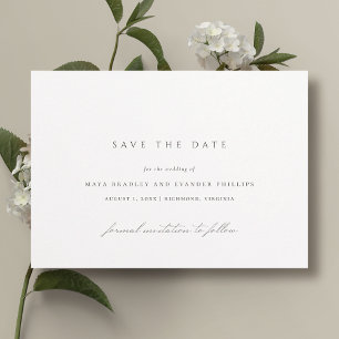 Save The Date Classique Noir et Blanc   Mariage Élégant Minimali