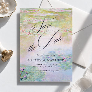 Save The Date Claude Monet Nymphéas Calligraphie 