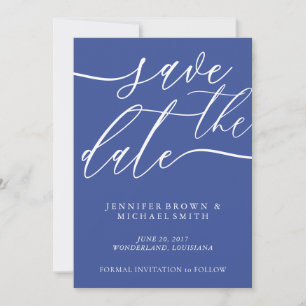Save The Date Cobalt Blue Mariage Enregistrer Date Photo personn