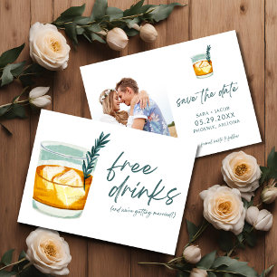 Save The Date Cocktail artisanal Boissons gratuites amusantes Ma