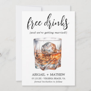 Save The Date Cocktails Amusants au Whisky Photo de Boisson Mari