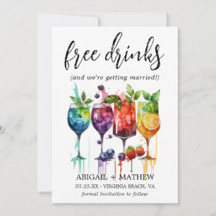 Save The Date Cocktails Drinks Photo de fruits tropicaux drôles 
