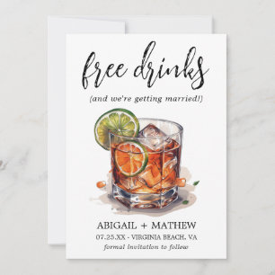 Save The Date Cocktails drôles au Whiskey et au citron vert Phot