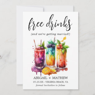 Save The Date Cocktails drôles aux fruits tropicaux Photo de boi
