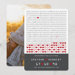 Save The Date Code Binaire Simple Photo de Geek Programmé Pour l