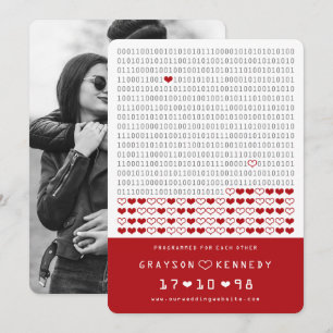 Save The Date Code Binaire Simple Photo de Geek Programmé Pour l