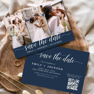 Save The Date Code QR bleu marine - Enregistrer la date 3 Photo