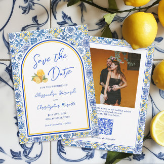 Save The Date Code QR de mariage de destination d'été italien