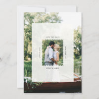 Code QR de photo de mariage de timbre-poste modern