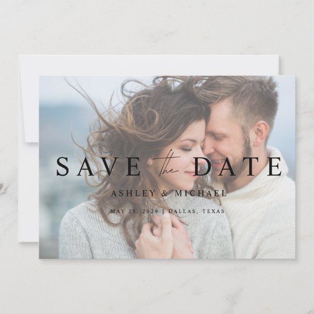 Save The Date Code QR Elegant Vellum Overlay 3 Fiançailles photo (Devant)
