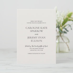 Save The Date Code QR Neutre et Élégant pour Mariage Propre