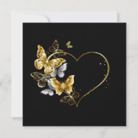 Coeur aux papillons d'or