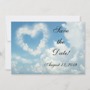 Save The Date Cœur dans les Nuages, Amour Romantique sous le Cie