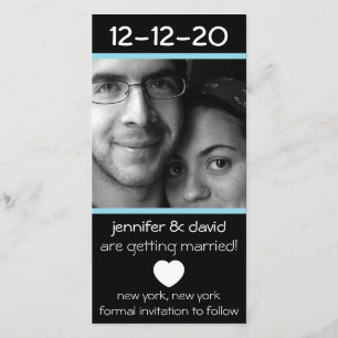 Save The Date Coeur Moderne Sauvez Les Dates (Bleu Pâle)