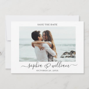 Save The Date Coeurs Mariages Photo Simplement Élégants Simple