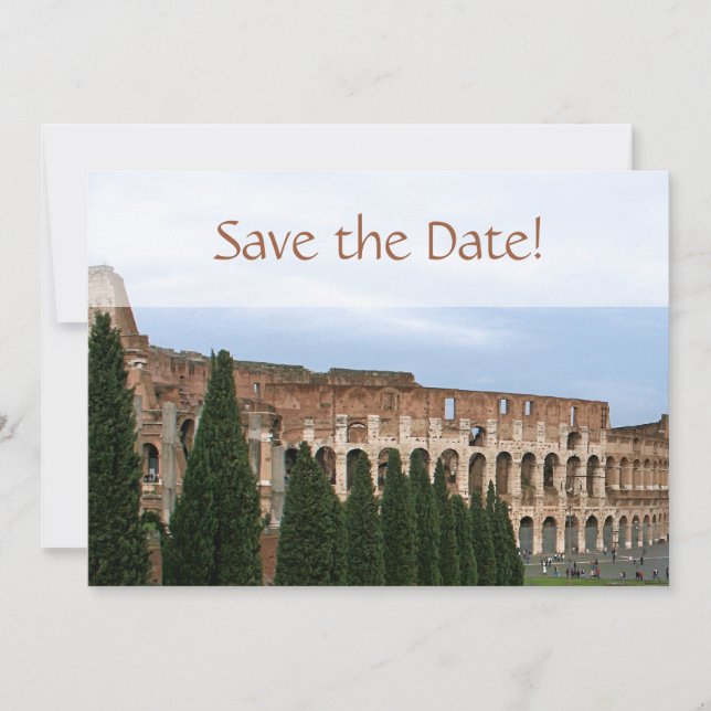 Save The Date Colisée personnalisée Rome Italie Enregistrer la d (Devant)