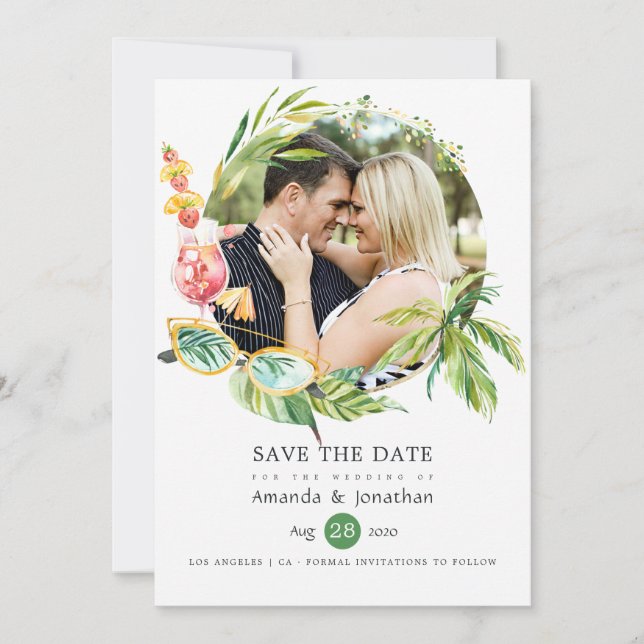 Save The Date Collage de photos de mariage d'été (Devant)
