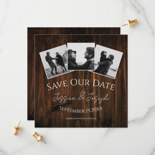 Save The Date Collage de photos rustique