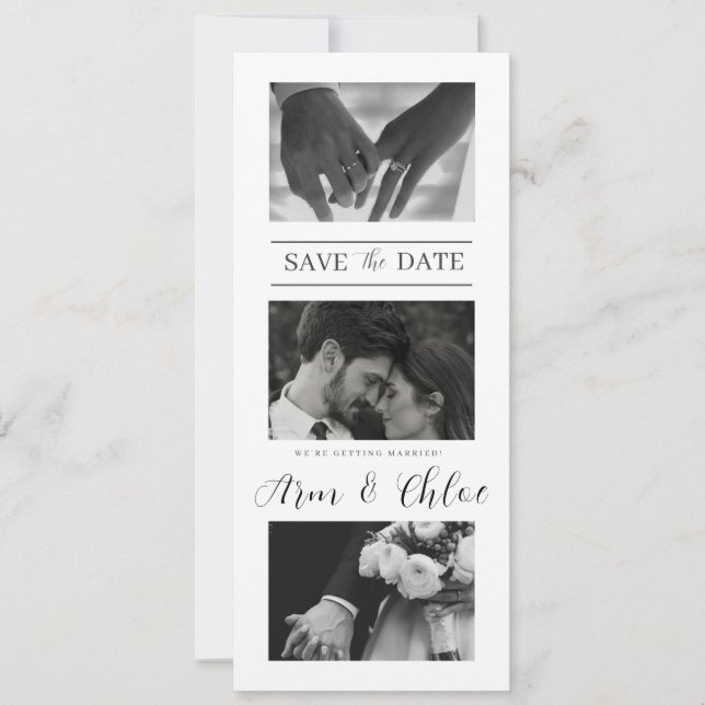 Save The Date Collage photo d'annonce de mariage moderne (Devant)