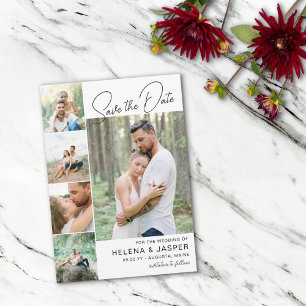 Save The Date Collage photo simple blanc propre 5