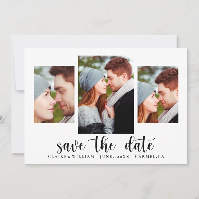 Save The Date Collage photo simple et élégant Enregistrer la car (Devant)