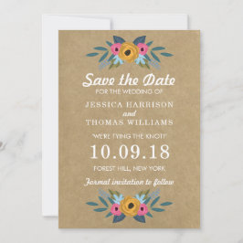 Save The Date Collection de Mariages de couronnes florales Kraft