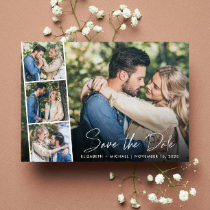 Save The Date Collection photo moderne Mariage de script blanc