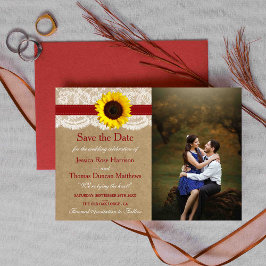 Save The Date Collection Rustique de Mariages de tournesol Kraft