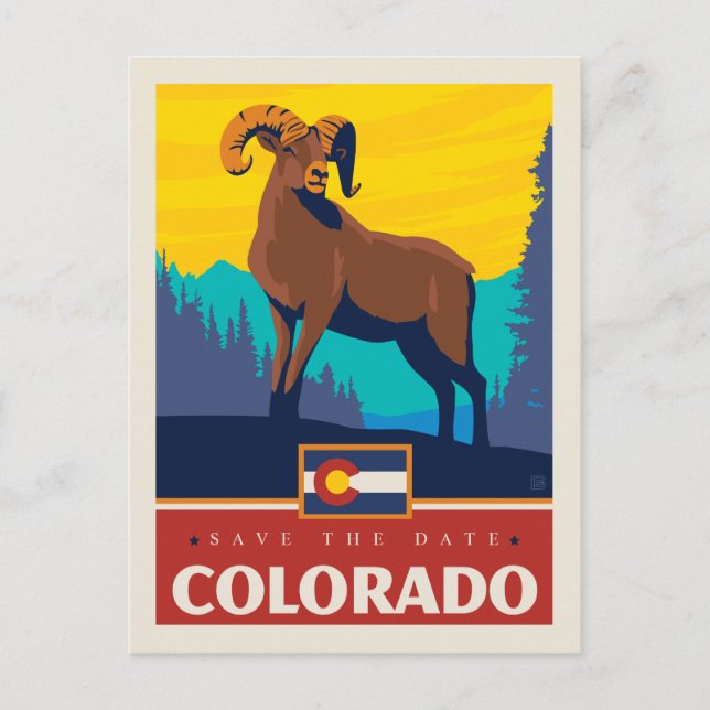 Save The Date | Colorado Einladungspostkarte (Vorderseite)