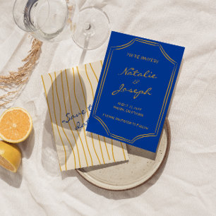 Save The Date Coloré manuscrit rétro Pinstripe Italie Mariage