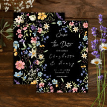 Coloré Rustique Botanique Fleur sauvage Noir