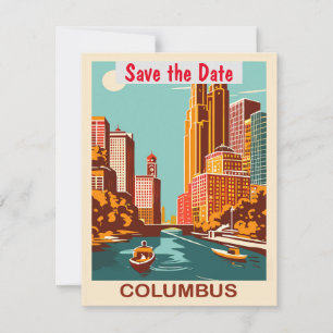 Save The Date Columbus City, Ohio, Waterfront,