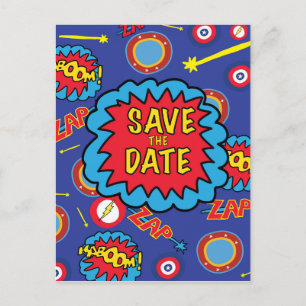 Save the Date Comic Heroes Postkarte