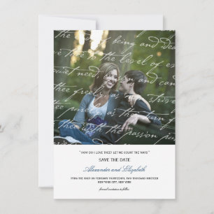 Save The Date Comment Aime-Je La Poésie Romantique Script Vintag