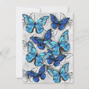 Save The Date Composition des White and Blue Butterflies