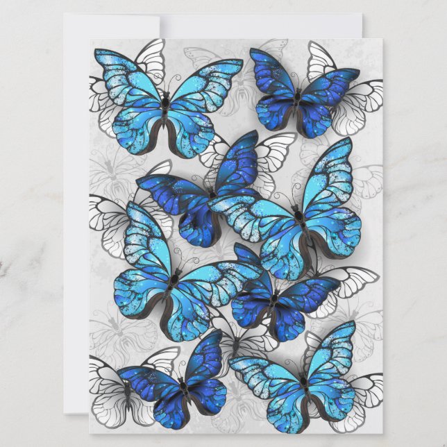 Save The Date Composition des White and Blue Butterflies (Devant)