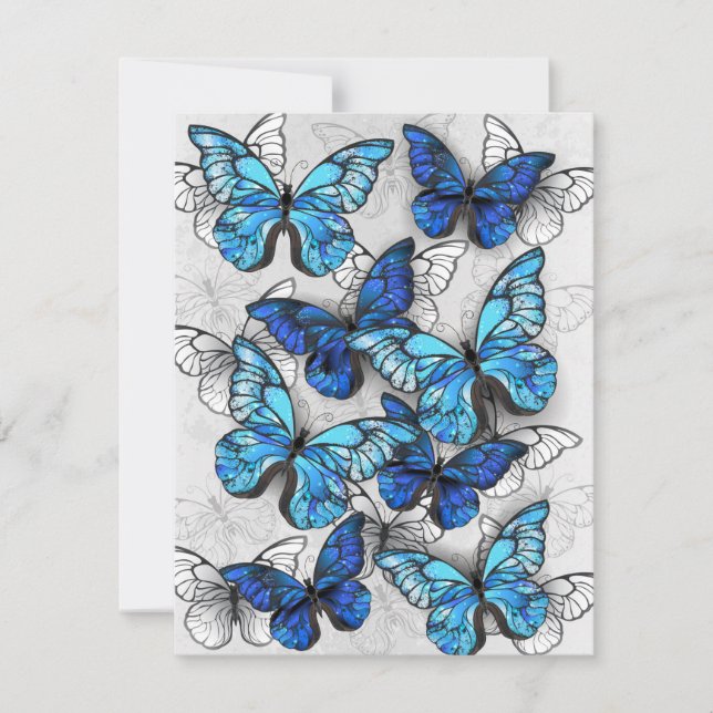Save The Date Composition des White and Blue Butterflies (Devant)