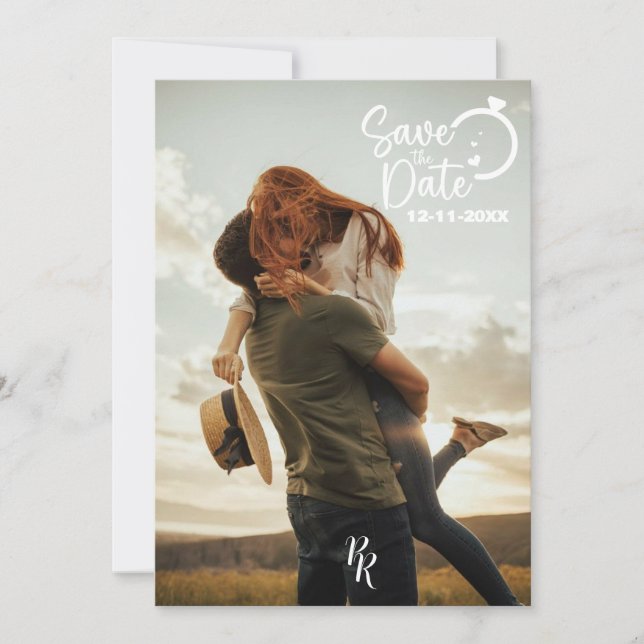 Save The Date Conception de photo complète avec écriture moderne (Devant)