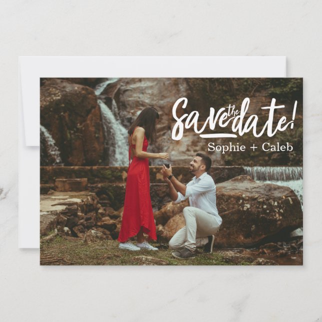 Save The Date Conception de photo complète avec écriture moderne (Devant)