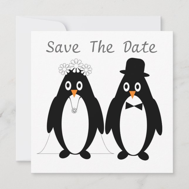 Save The Date Conception des pingouins Enregistrer la date Faire (Devant)