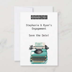Save The Date Conception minimaliste de machine à écrire vintage