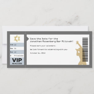 Save The Date Concert Ticket Bar Mitzvah Enregistrer la date en 