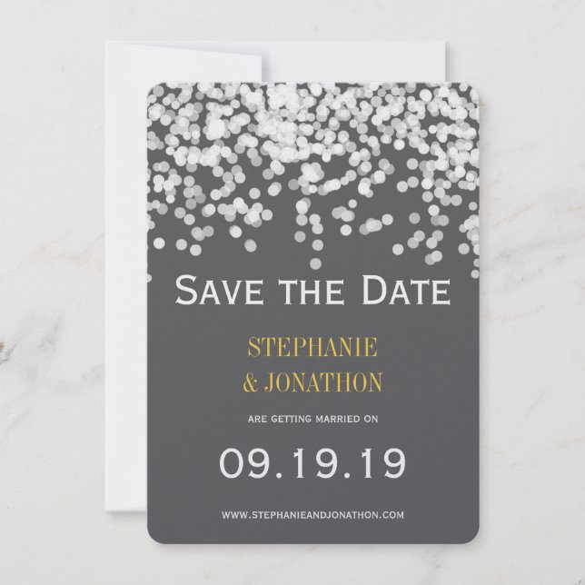 Save The Date Confetti Élégant N'importe quelle couleur affichée (Devant)