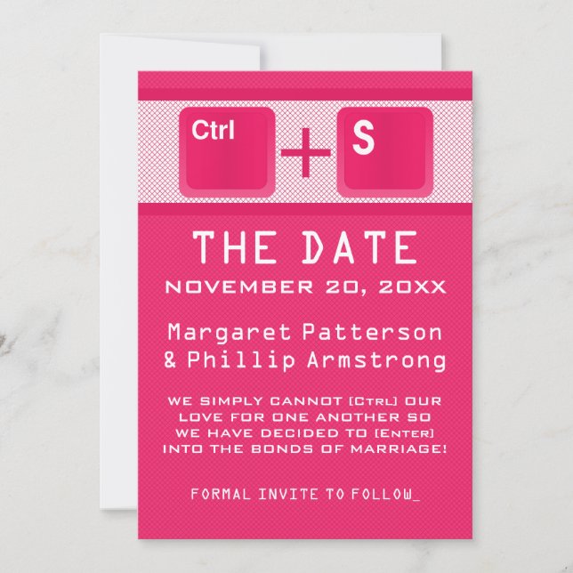 Save The Date Contrôle de clé de l'ordinateur Enregistrer la dat (Devant)