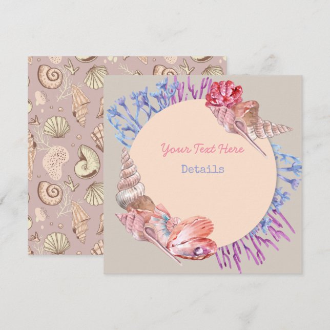 Save The Date Coquillage Enregistrer la date (Devant / Derrière)